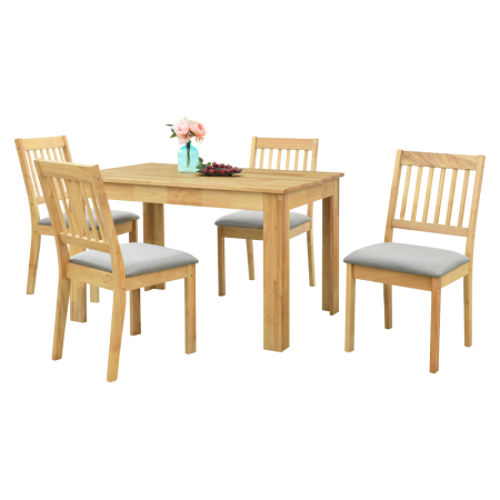 Set de sufragerie 1+4, lemn masiv, natural, TEDRO [1]