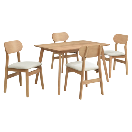 Living - Set de sufragerie 1+4, stejar natural/bej, FALEN
