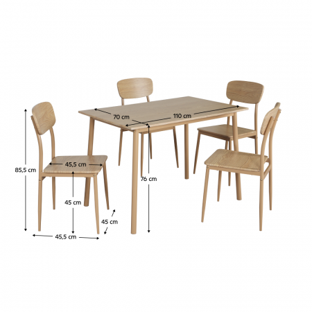 Set de sufragerie 1+4, stejar natural, LAMIR [9]