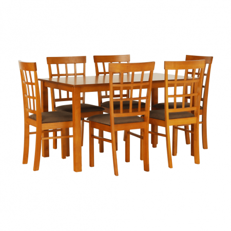 Seturi masa +scaune dining - Set dining 1+6, cireş, GRID NEW