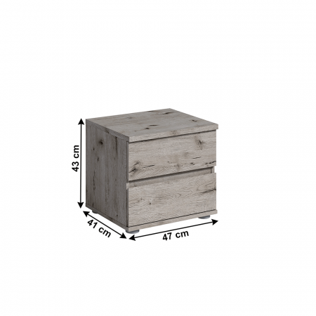 Set dormitor (dulap/ pat/ 2 noptiere), stejar Wellington, TOGOS [3]