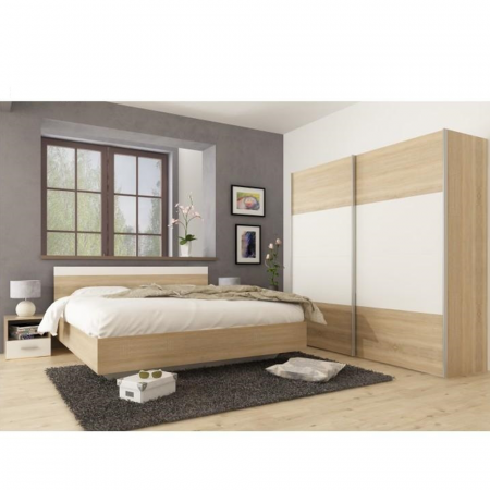 Set dormitor (pat 180x200 cm), stejar sonoma/ alb, GABRIELA NEW [4]