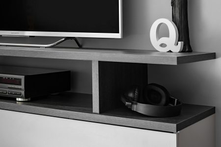 Set mobila de living, pal casmir bej/grafit stejar, 210 cm lungime, usi deschidere push open prin apasare, canturi abs, moderna, prindere perete- suspendata , Bortis [11]