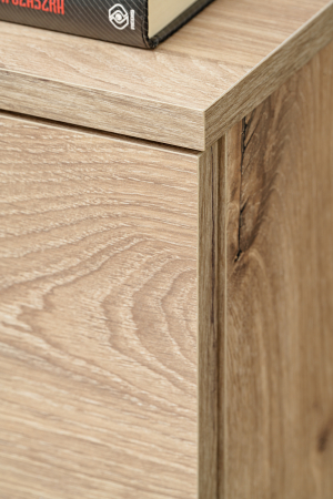 Set mobila de living, pal casmir bej/stejar/rama vitrina neagra, 240 cm lungime, vitrina cu led, usi deschidere push open prin apasare, canturi abs, moderna, prindere perete- suspendata , Bortis [11]