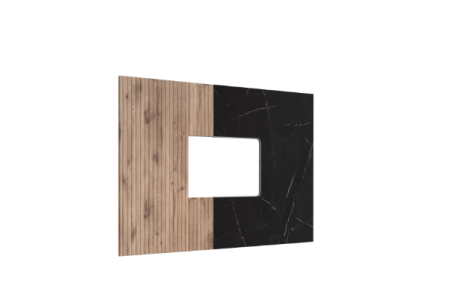 Set mobila living/mobilier sufragerie/camera de zi, comoda tv, 160 cm lungime, deschidere usi push open prin apasare, pal/mdf negru/stejar/marmura neagra [1]