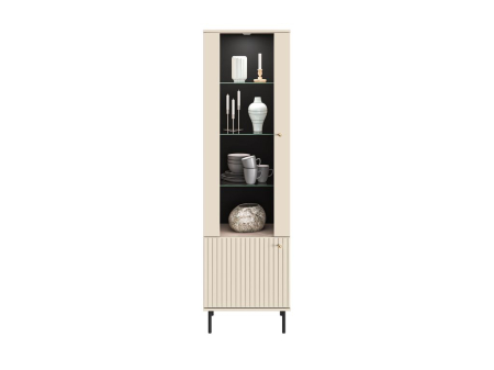 Set mobila sufragerie living , mdf/ pal casmir, usi stil riflaj cu caneluri, lumini led vitrine, soft close, abs, 2xvitrine+ comoda +raft,fara masuta cafea model deosebit [3]