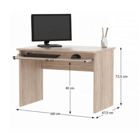 Set mobilier de birou complet ,stejar sonoma/alb , dulapuri, /birou pe colt, rollbox, Bortis [5]