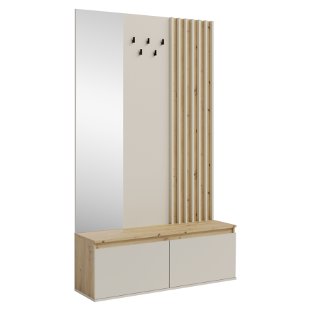Mobilier Hol/Cuiere - Set pentru hol, caşmir/stejar artisan, DERIS