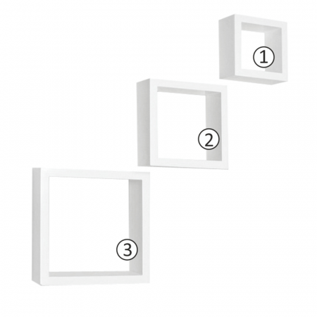 Living - Set rafturi 3 buc, alb, KVADRO NEW DR-WS-6103