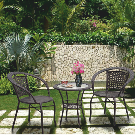 Set ratan de grădină 1+2, maro, LASAN [9]