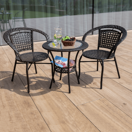 Set ratan de grădină 1+2, maro, LASAN [3]