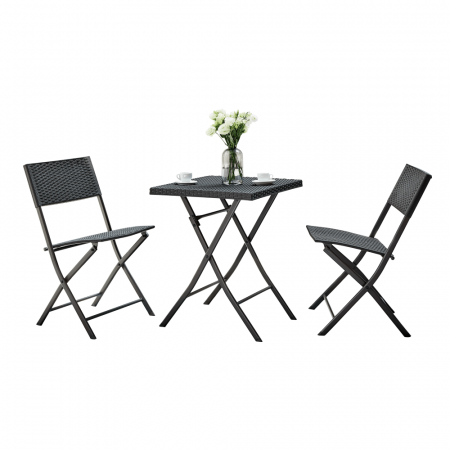 Seturi de gradina - Set ratan de grădina 1+2, negru, FARUK