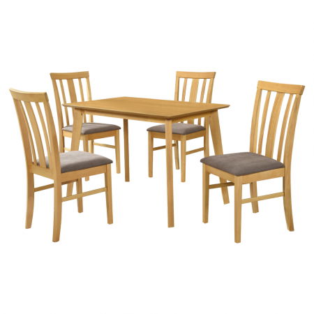Seturi masa +scaune dining - Set sufragerie 1+4, stejar sonoma deschis/maro închis, ROIS SET