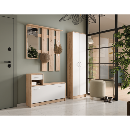 Setul pentru hol, stejar sonoma/alb, VIRA-MECKI NEW [2]