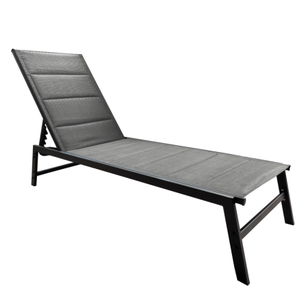 Toate Produsele - Şezlong de grădină poziţionabil, negru/gri, LOPEZ