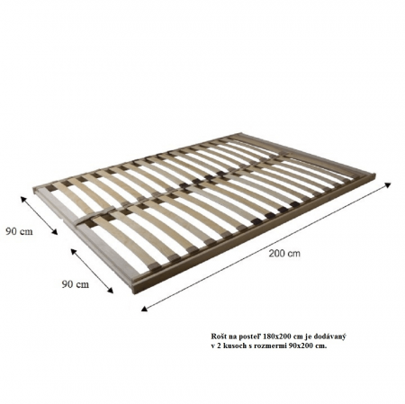 Somieră rabatabilă, 180x200 (2 buc. 90x200 cm), BASIC FLEX FRONT [2]