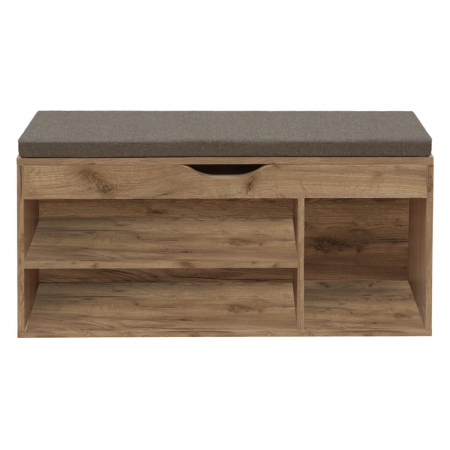 Suport pentru pantofi cu bancă, stejar artisan, FUDDY NEW [2]
