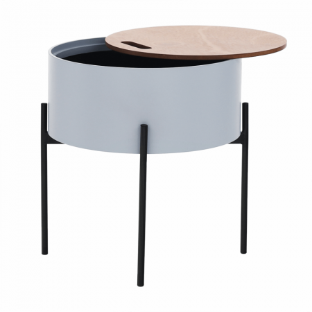 Taburet cu spaţiu de depozitare, gri/natural/negru, MOSAI [18]