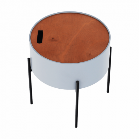 Taburet cu spaţiu de depozitare, gri/natural/negru, MOSAI [11]