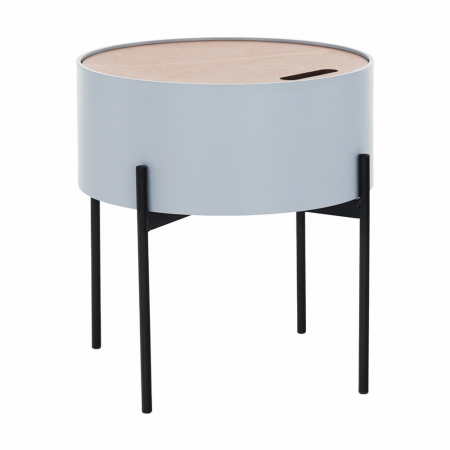 Taburet cu spaţiu de depozitare, gri/natural/negru, MOSAI [13]