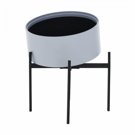 Taburet cu spaţiu de depozitare, gri/natural/negru, MOSAI [15]