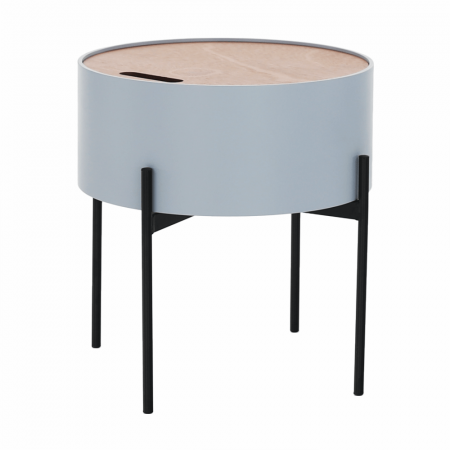 Taburet cu spaţiu de depozitare, gri/natural/negru, MOSAI [19]