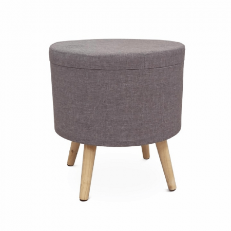 Tabureti - Taburet cu spaţiu pentru depozitare, material gri, SAMIR