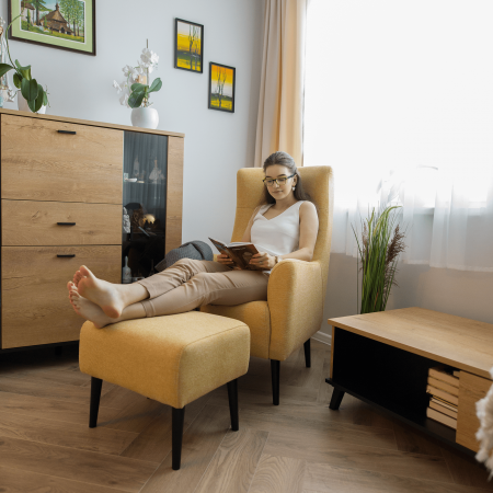 Taburet, galben/ negru, SAMY [4]