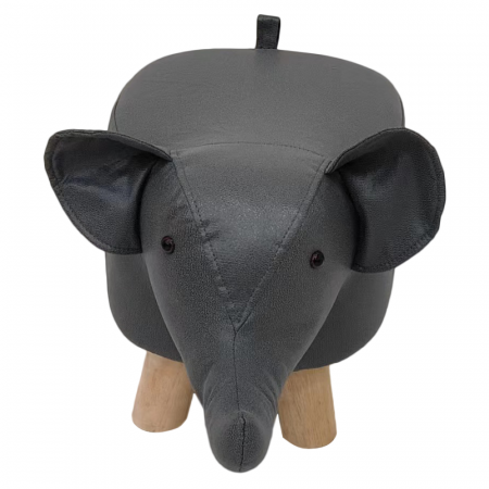 Taburet în formă de elefant, gri/natural, BALBO [2]