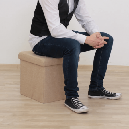 Taburet, material textil bej, FALON [1]