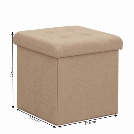 Taburet, material textil bej, FALON [2]