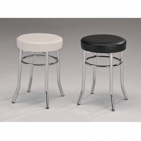 Taburet, piele ecologică albă/crom, IRENA [1]