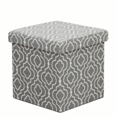 Tabureti - Taburet pliabil, material gri/model alb, MARLO