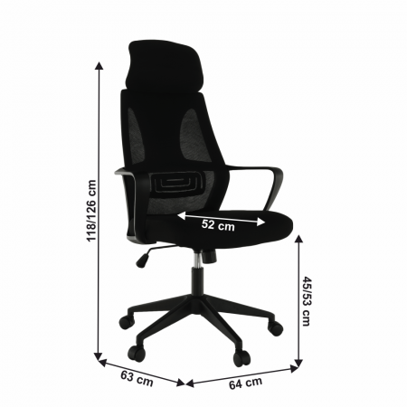 Scaun birou, textil negru [1]