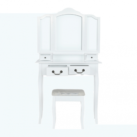 Masuta de toaleta cu taburet inclus , mdf alb , stil baroc [11]
