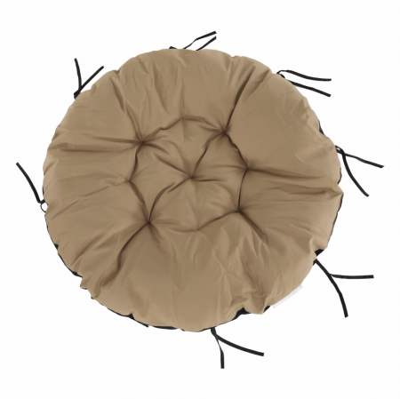 Fotoliu rotativ cu perna de gradina sau terasa, maro/negru/bej ,cadru otel-ratan sintetic [3]