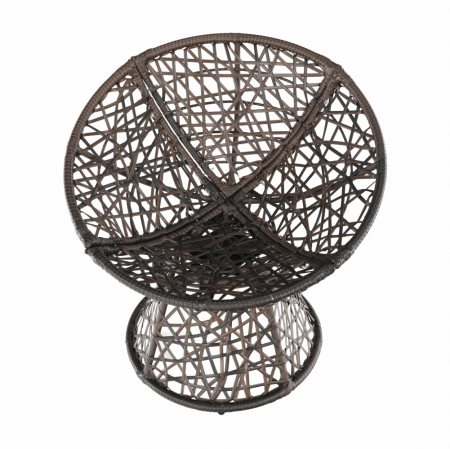 Fotoliu rotativ cu perna de gradina sau terasa, maro/negru/bej ,cadru otel-ratan sintetic [4]