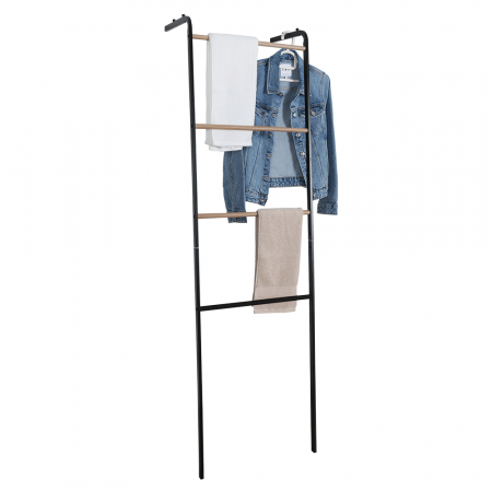Mobilier Hol/Cuiere - Umeraş în scară, negru / metalic, BUBY