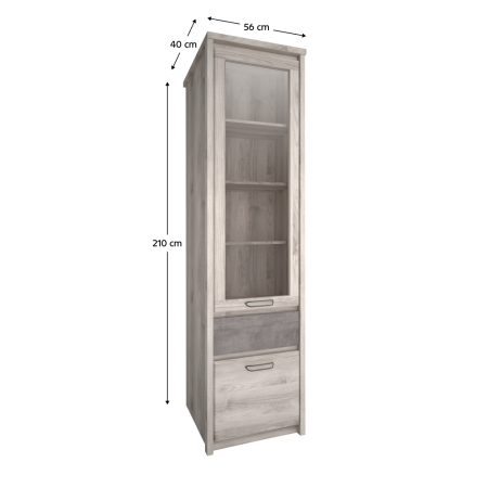 Vitrină 1D1W1S, castan Nairobi / onix, JESI NEW [5]