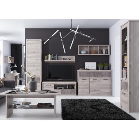 Vitrină 1D1W1S, castan Nairobi / onix, JESI NEW [6]