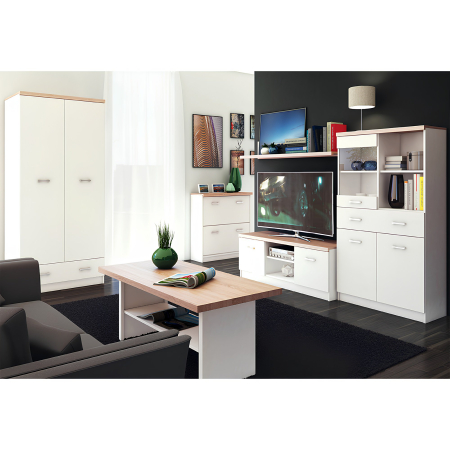 Vitrină 2D1W1S/80, alb/stejar sonoma, TOPTY TYP 02 [3]