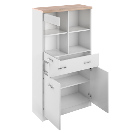 Vitrină 2D1W1S/80, alb/stejar sonoma, TOPTY TYP 02 [1]