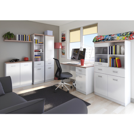 Vitrină 2D1W1S/80, alb/stejar sonoma, TOPTY TYP 02 [2]