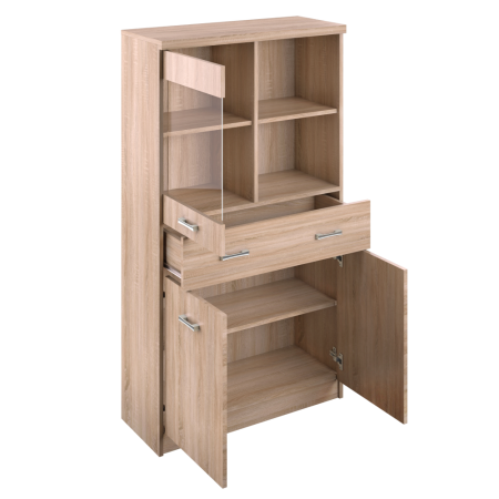 Vitrină 2D1W1S/80 , stejar Sonoma, TOPTY TIP 34 [1]