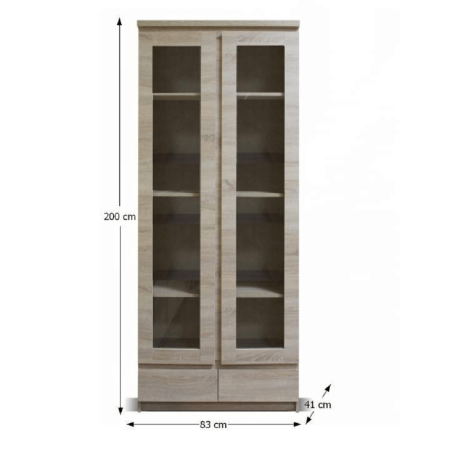 Vitrină 2D2S, stejar sonoma, PANAMA Typ 03 [2]