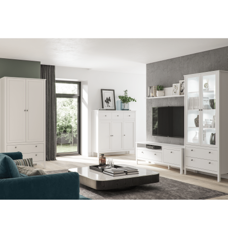 Vitrină 2W2S, alb, OLJE [3]