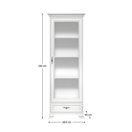 Vitrină, alb alpin, KENTAK REG1W1S [2]