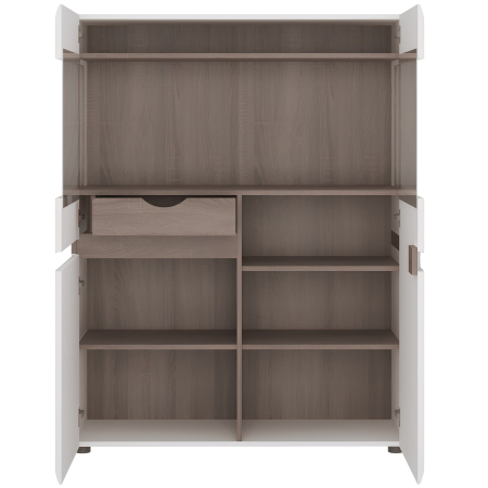 Vitrină, albă extra luciu ridicat HG/stejar sonoma închis, LYNATET TYP 33 [4]