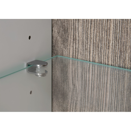 Vitrină, albă extra luciu ridicat HG/stejar sonoma închis, model dreapta, LYNATET TYP 01 [5]