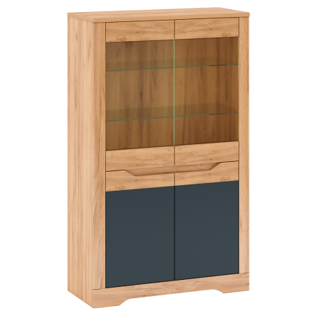 Bucatarie - Vitrina C, stejar craft auriu / grafit gri, FIDEL